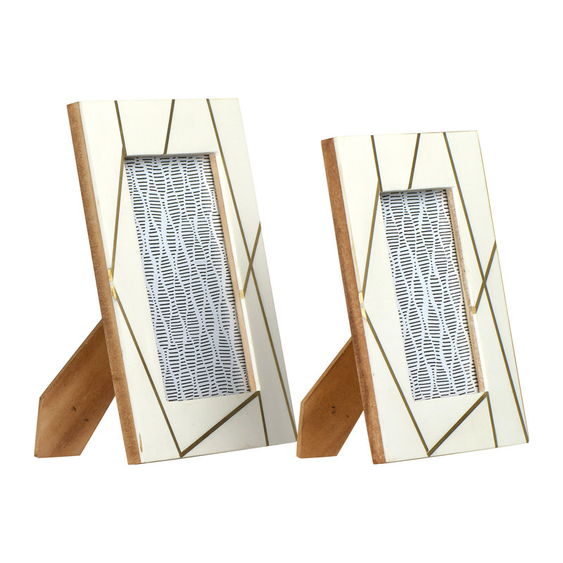 Armend Picture Frame - Set of 2, Gold/Cream