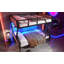 Lit superposé double au-dessus de double, lit superposé en métal avec tablettes de rangement et lumières, conception peu encombrante et silencieuse, noir-1311279081