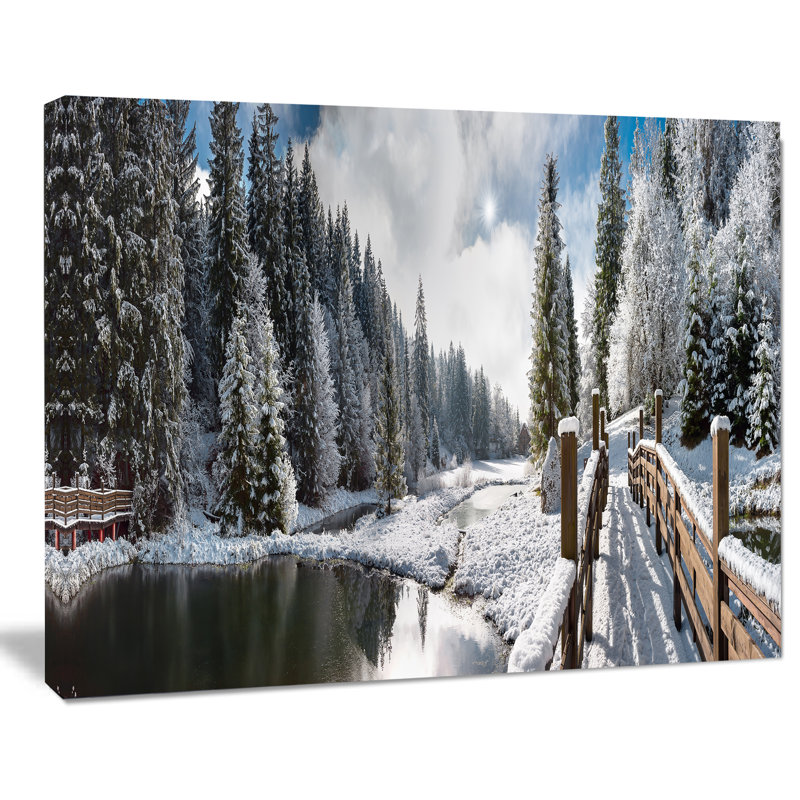 Paysage d'hiver, reproduction d'art sur toile, Panorama de la neige du matin - Panorama du matin d'hiver
