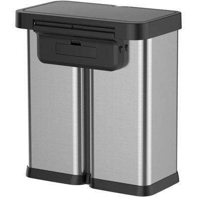 60L Motion Sensor Trash Can, 16 Gallon Touchless Automatic Garbage Bin with Soft-Close Lid