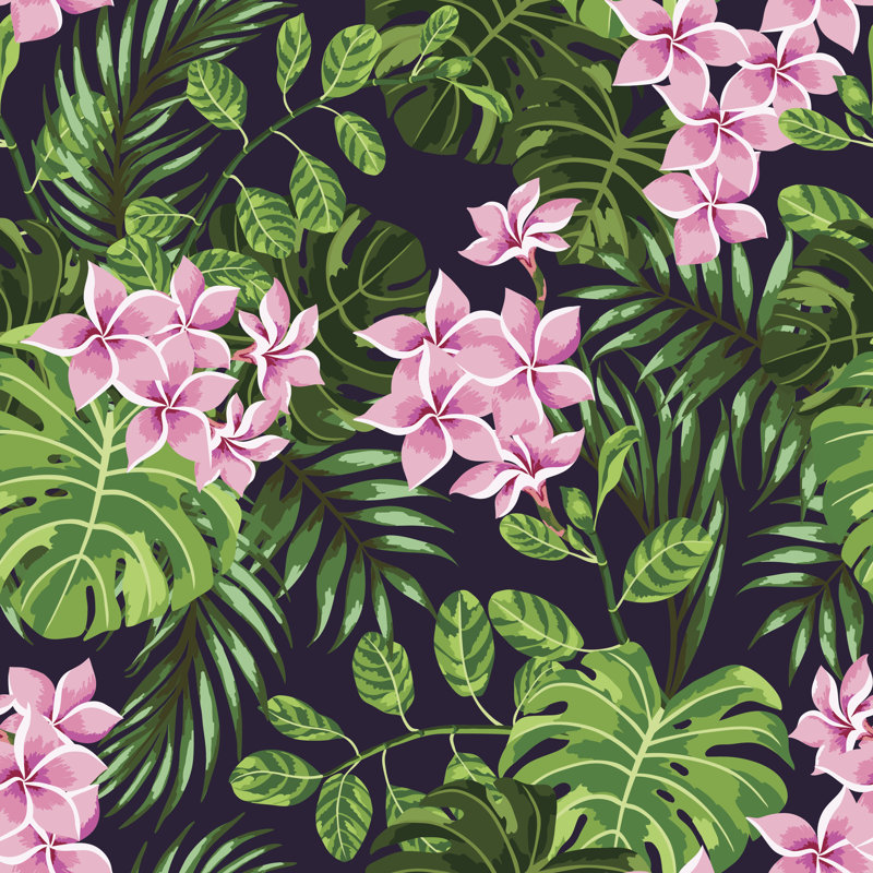 Seamless Exotic Pattern. by Nata Slavetskaya - Wrapped Canvas Print, 30cm H x 30cm W x 3.8cm D