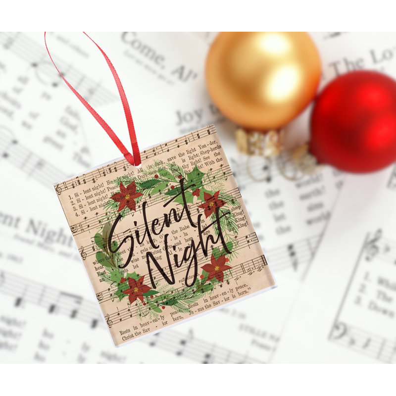Ornement en verre couronne hymne nuit silencieuse