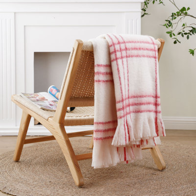 Jeté à carreaux pour lit, moelleux tartan à carreaux, motif à carreaux de style campagnard, jetés pour décoration intérieure (50 po x 60 po)