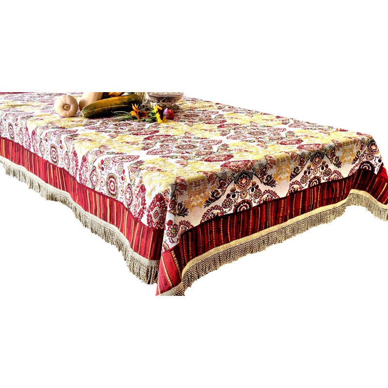 Jacquella Paisley Cotton Blend Tablecloth, 57" W x 84" L