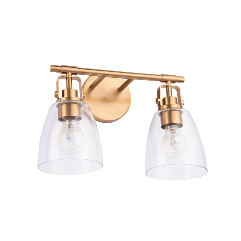 Greyling Modern Farmhouse 2-Light Vanity Light, Gold