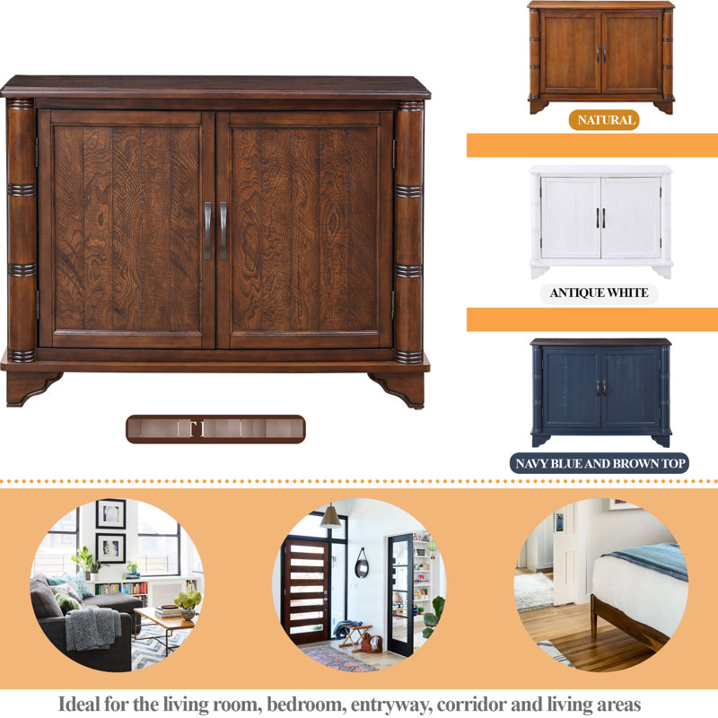 Console rétro de 40 po, espace de rangement spacieux pour le salon. Plateau de table, tablette réglable, pieds en bois massif, console de couleur pour le vestibule, rangement. Amovible et cadre, utilisation pratique