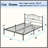 Black Metal Platform Queen Bed Frame With Decorative Headboard, Heavy Duty Steel Slats, No Box Spring Required-503777586-503777585