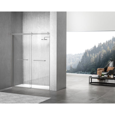 53.78" - 60" W x 76" H Double Sliding Frameless Shower Door