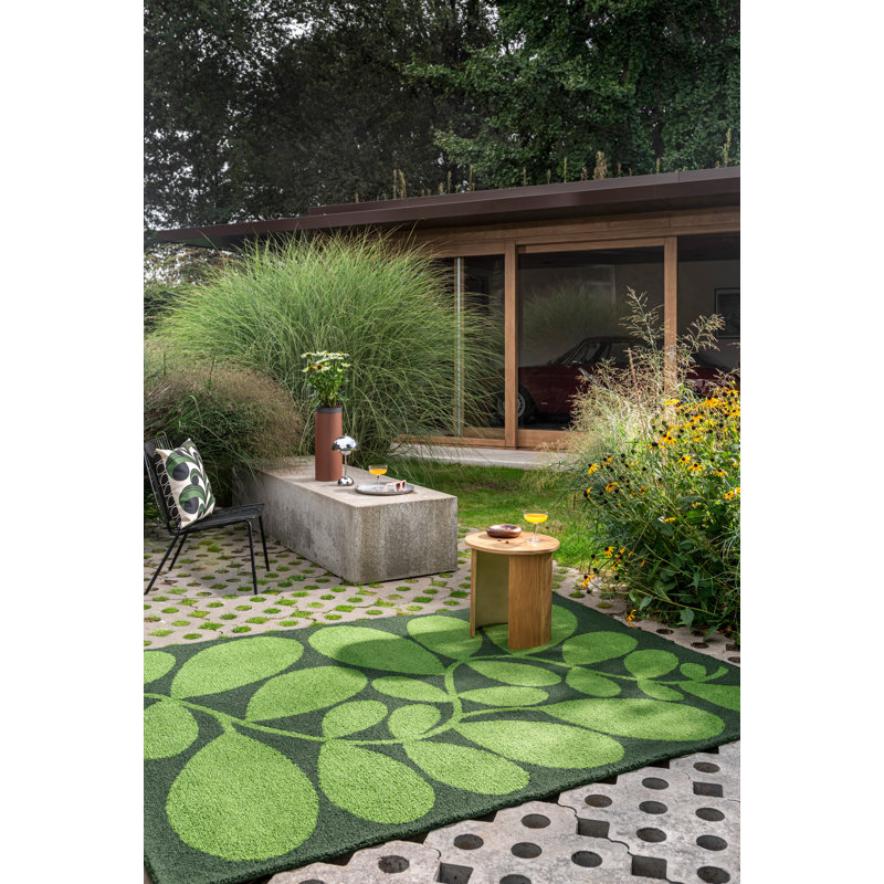 Sycamore Hand Tufted Floral Area Rug in Green, Rectangle 4'7" x 6'6"