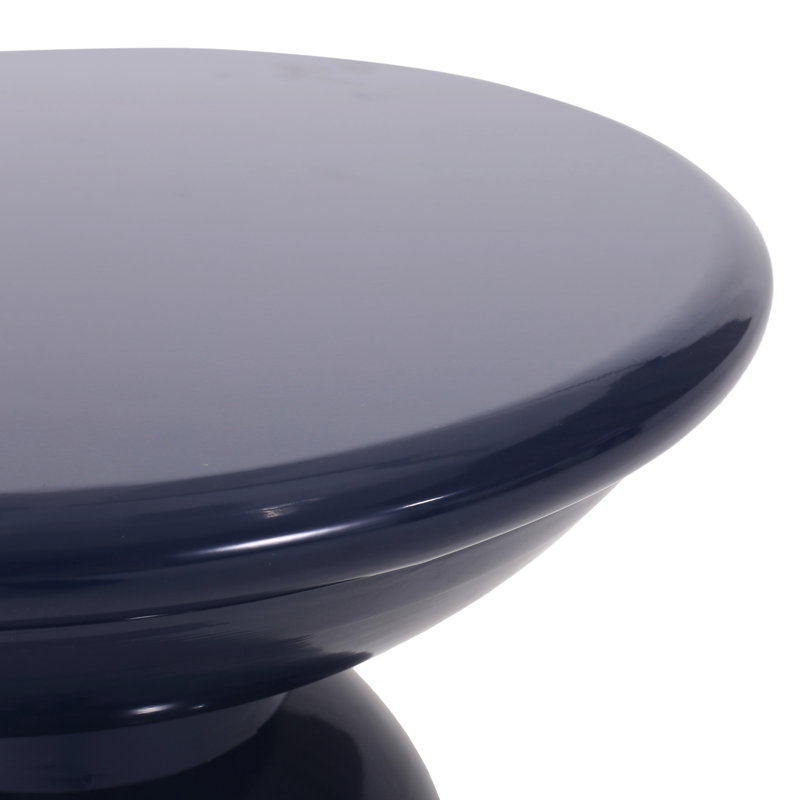 Metal S/2 End Tables In Navy Blue, Modern Design And Powder-Coated Iron Frame With Stable Pedestal Framework, 14.62"X14.62"X20.98" & 12.00"X12.00"X17.25", Assembly Required Structure,