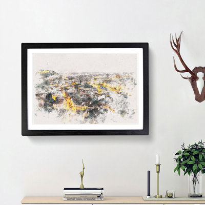 Lisbon Portugal Watercolour - Picture Frame Graphic Art Print