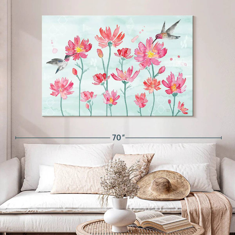 Flowers And Feathers III, 34" H x 51" W