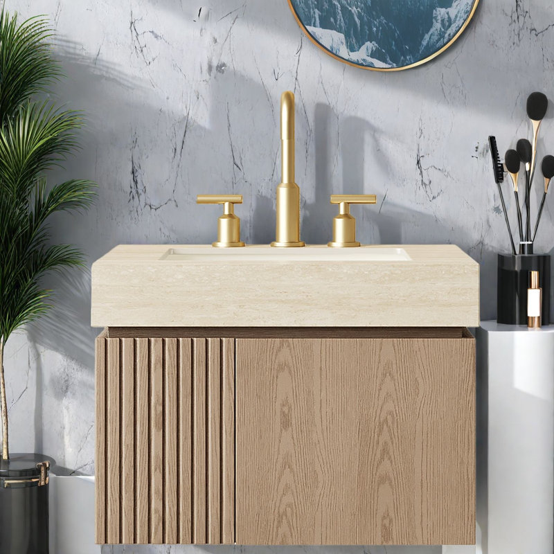 Meuble-lavabo moderne de 24 po (doit inclure le meuble-lavabo et le lavabo) avec rangement