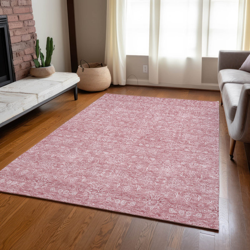 Killingly Washable Floral Indoor / Outdoor Rug, Rectangle 10' x 14'