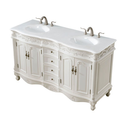 Ensemble de meuble-lavabo double de 60 po pour la salle de bain Mannie