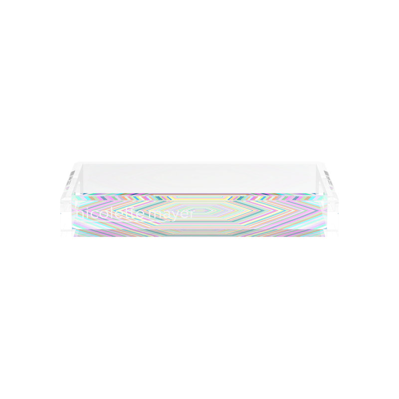 Hex Dylan Acrylic Rectangle Decorative Tray, 12.5"W x 7.75"D x 2"H