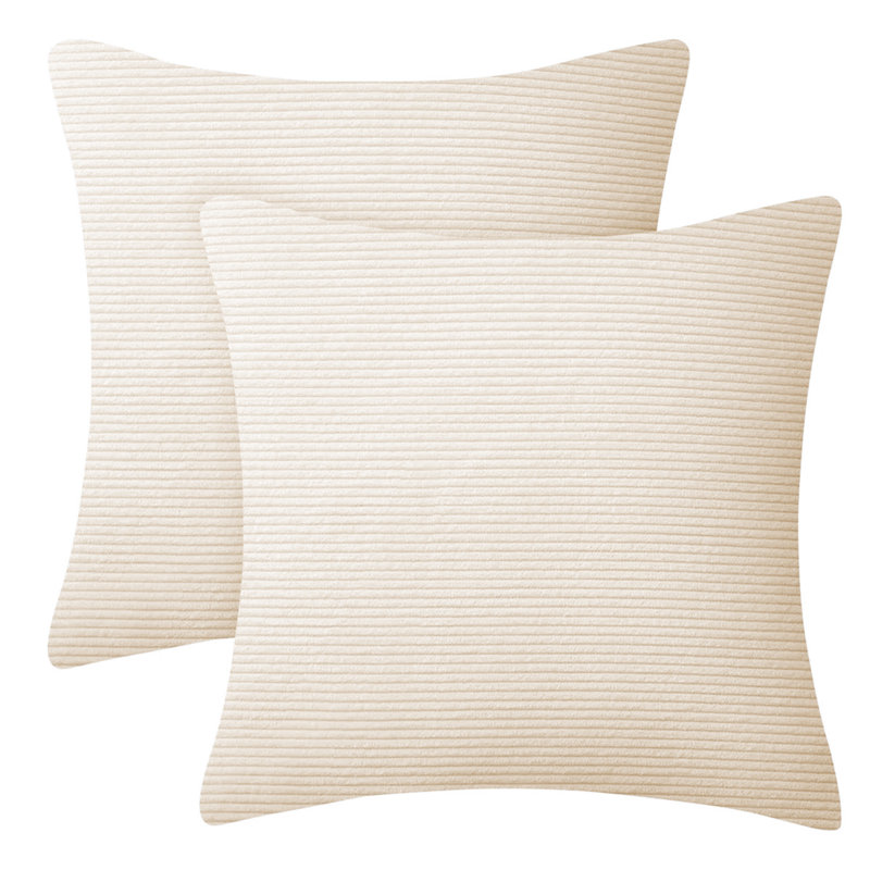Striped Square Scatter Cushion Cover, Cream