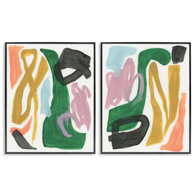  «Funky Abstract Squiggles», ensemble de 2 giclées par June Erica Vess
