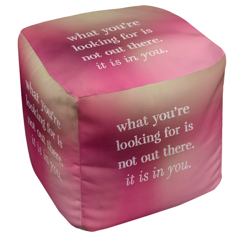Upholstered Ottoman, Pink Glow
