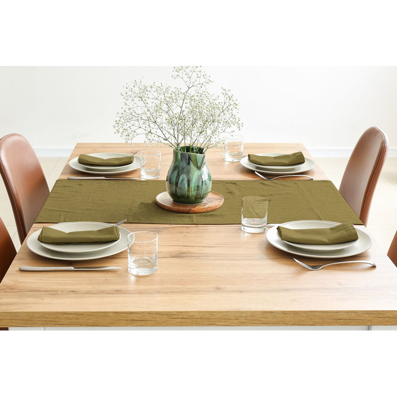 Ensemble de serviettes de table carré, L 16 po x L 16 po, Vert olive