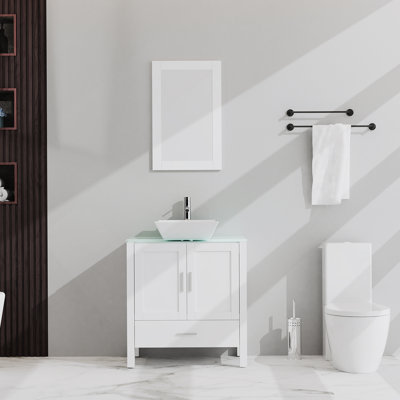 Ensemble de meuble-lavabo de salle de bain avec lavabo et miroir