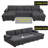 Upholstered Double Chaise Pull-out Sleeper Sectional with Storage-284499121
