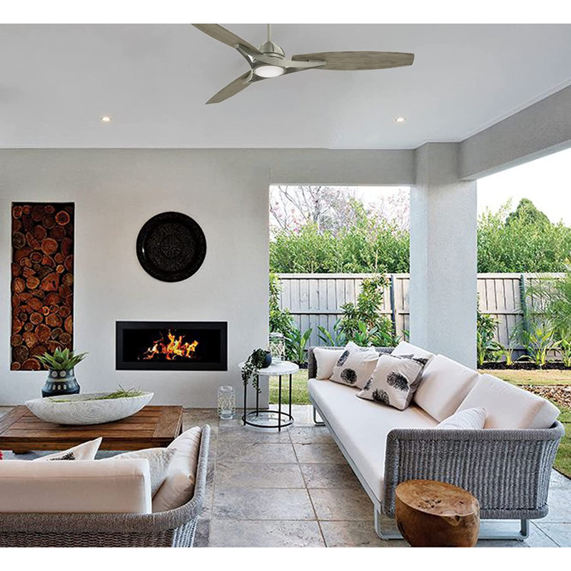 65" Molino 3 - Blade LED Smart Standard Ceiling Fan with Remote Control and Light Kit Included, Burnished Nickel