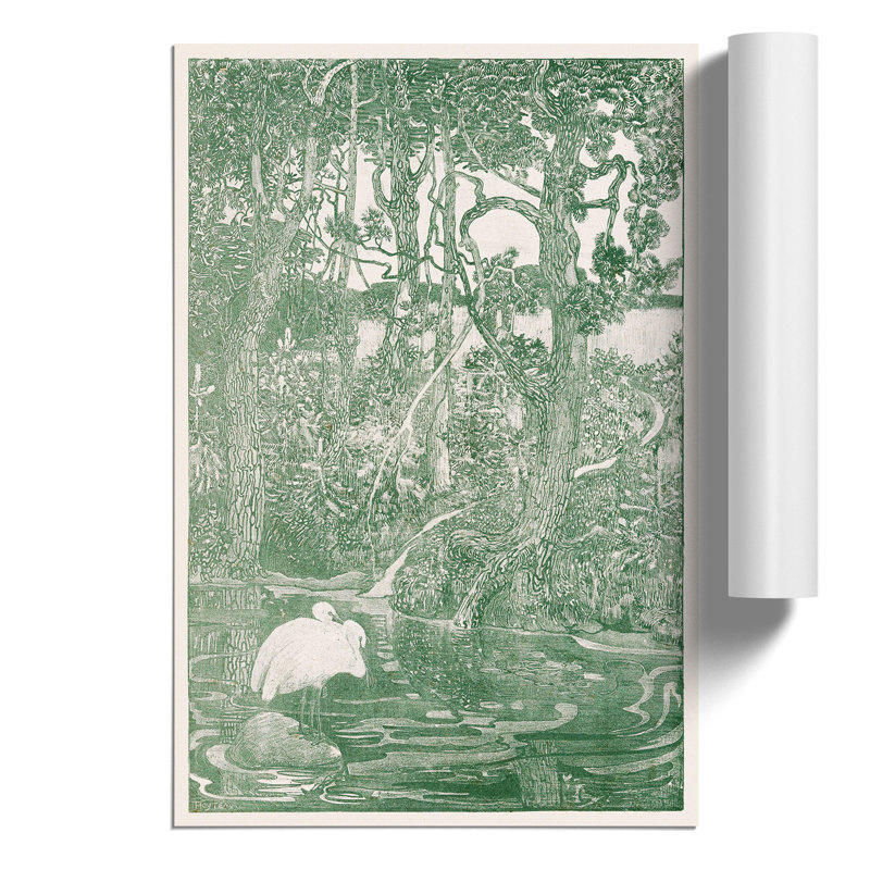 Two Herons by Theo Van Hoytema - No Frame Painting, 30cm H x 21cm W x 0.1cm D