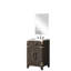 33,87 po Grand meuble-lavabo en chêne brun avec comptoir en acrylique - unité de rangement surélevée H avec miroir inclus-120994524