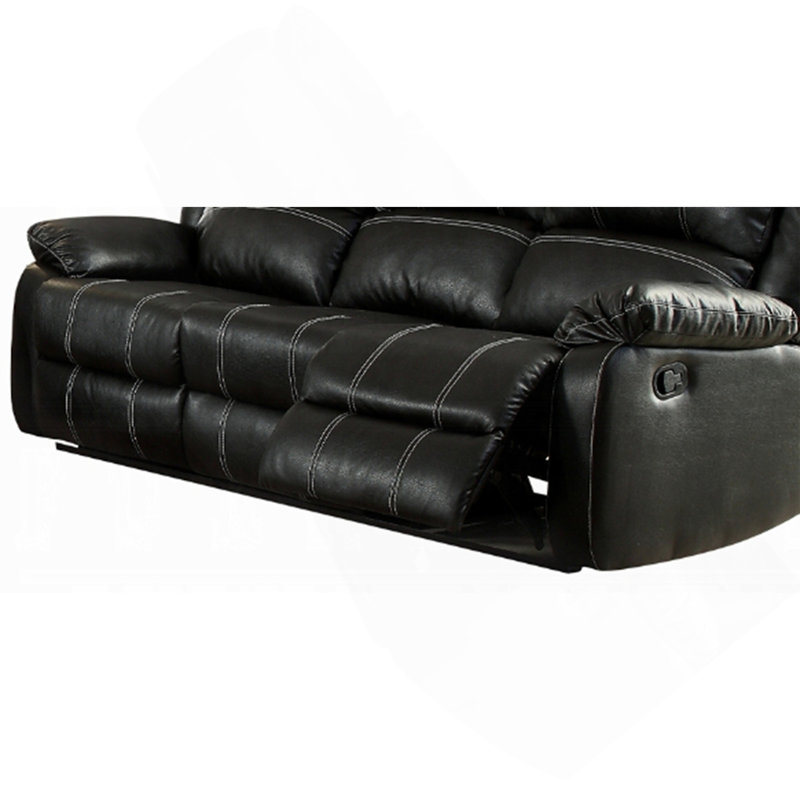 Canapé inclinable en cuir synthétique noir, Noir