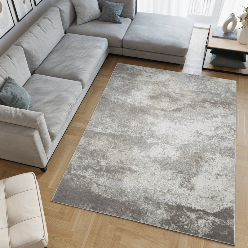 Machine Washable Henry Ivory/Gray Rug, Rectangle 10' x 14'
