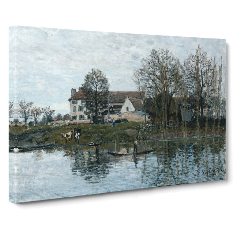 The Seine At Port Marly by Alfred Sisley - Wrapped Canvas, 40cm H x 60cm W x 3cm D