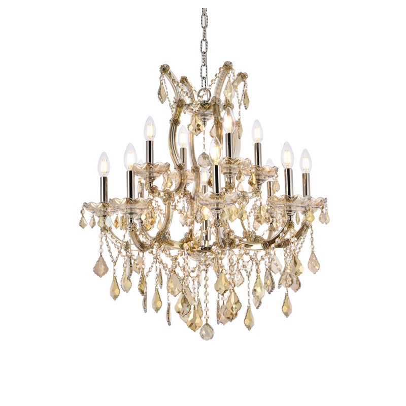 Stockard 13 - Light Glass Chandelier, Golden Teak, Royal Cut, Golden Teak (Smoky)