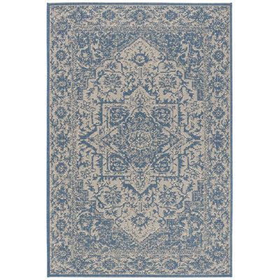 Kirkendall Geometric Hand Woven Indoor / Outdoor Area Rug