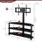Black Multi-Function TV Stand Height Adjustable Bracket Swivel 3-Tier