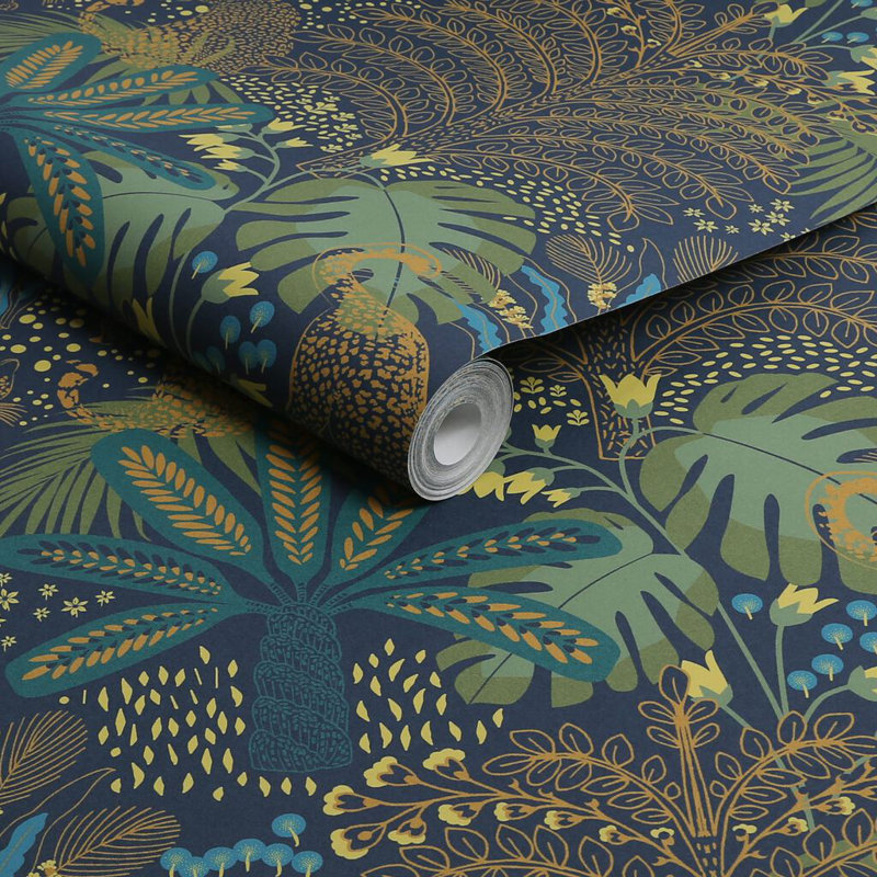 Envy Savannah Floral Wallpaper, Blue