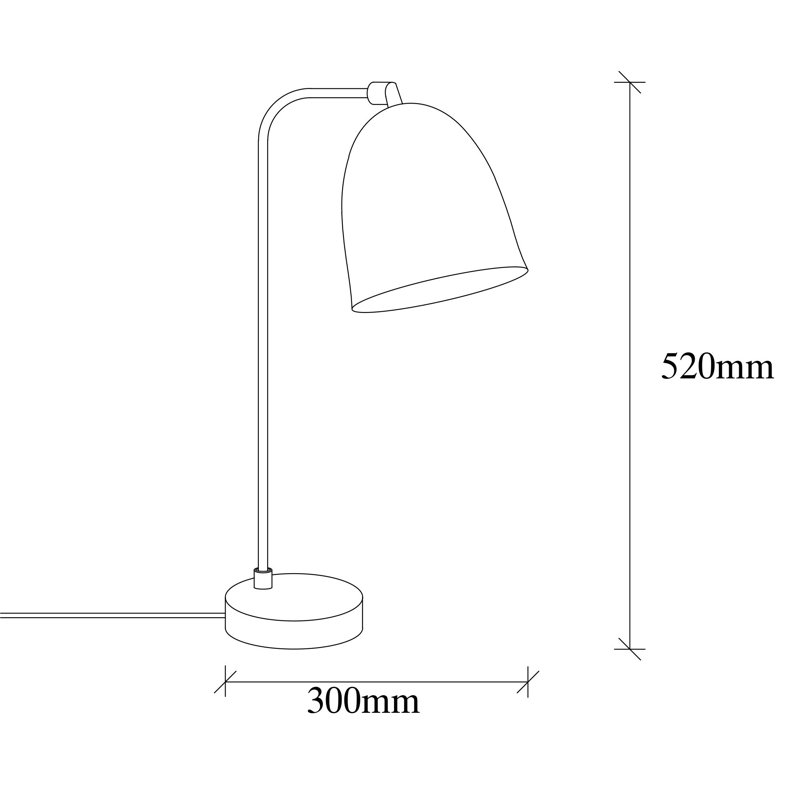Lampe de table en métal Winta, Noir, Noir