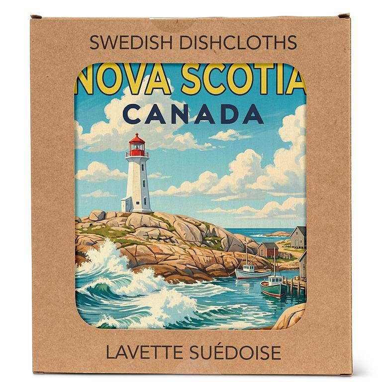 Linge à vaisselle pittoresque de la Nouvelle-Écosse Canada