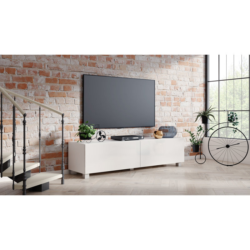 Unfinished TV Stand for TVs up to 55", Glossy White