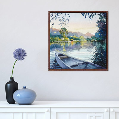 Dusk From The Dock - Malibou Lake by Luisa Millicent - Painting on Canvas