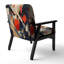 Fauteuil d'angle rembourré rouge et noir à profondeur I - fauteuil d'appoint à formes géométriques