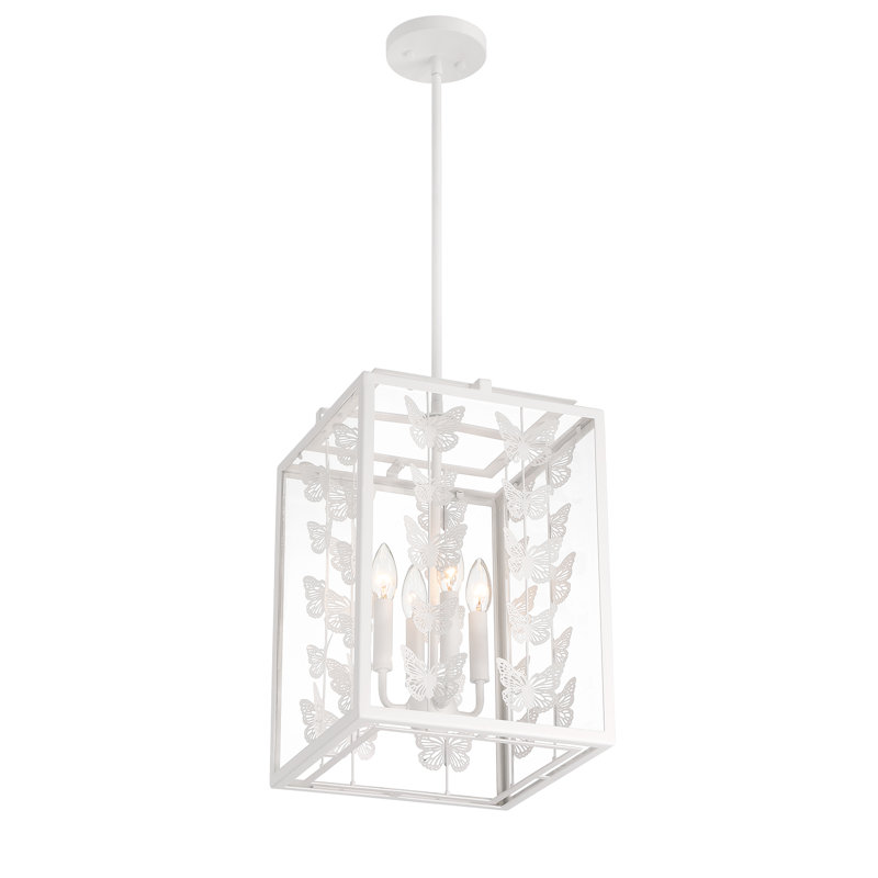 Luminaire suspendu 4 lumières Birch en blanc, Blanc