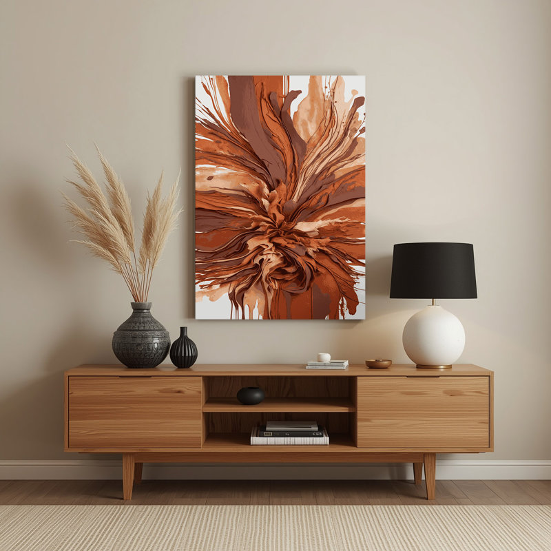 Aquarelle abstraite, art mural en métal brun 34, H 24 po x l 20 po