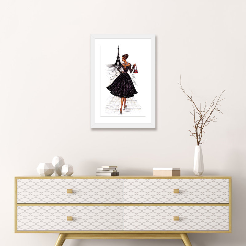 Ooh La La Paris par Hayden Williams - impression d'art graphique, H 24 po x l 16 po x P 1 po, Papier encadré blanc