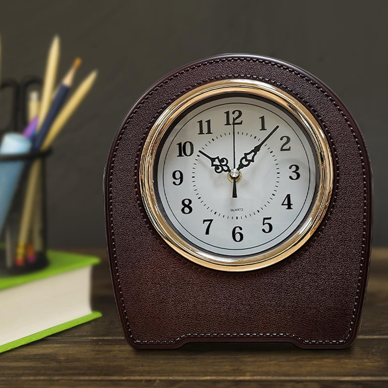 Aatiqah Analog Electric Tabletop Clock, Dark Brown