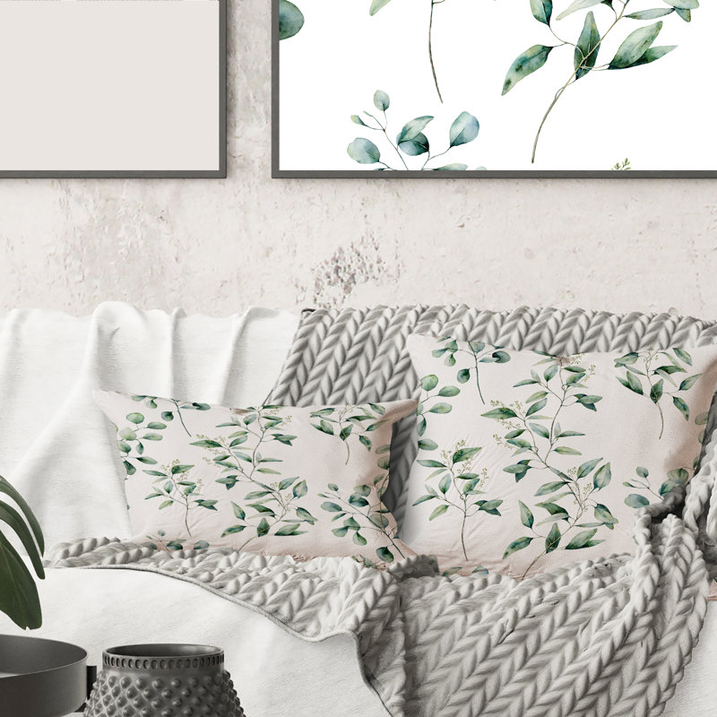 Housse et insert d'oreiller rectangulaire Eucalyptus Branches IV