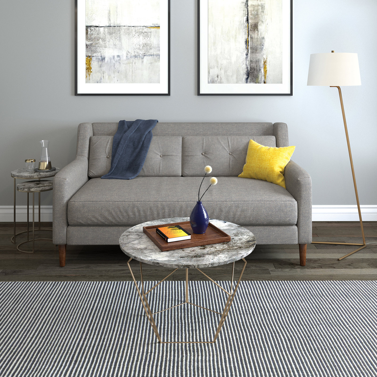 Moriarty 60.75'' Floor Lamp, Brass