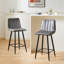 Upholstered Counter Stool with Metal Frame-1977216518