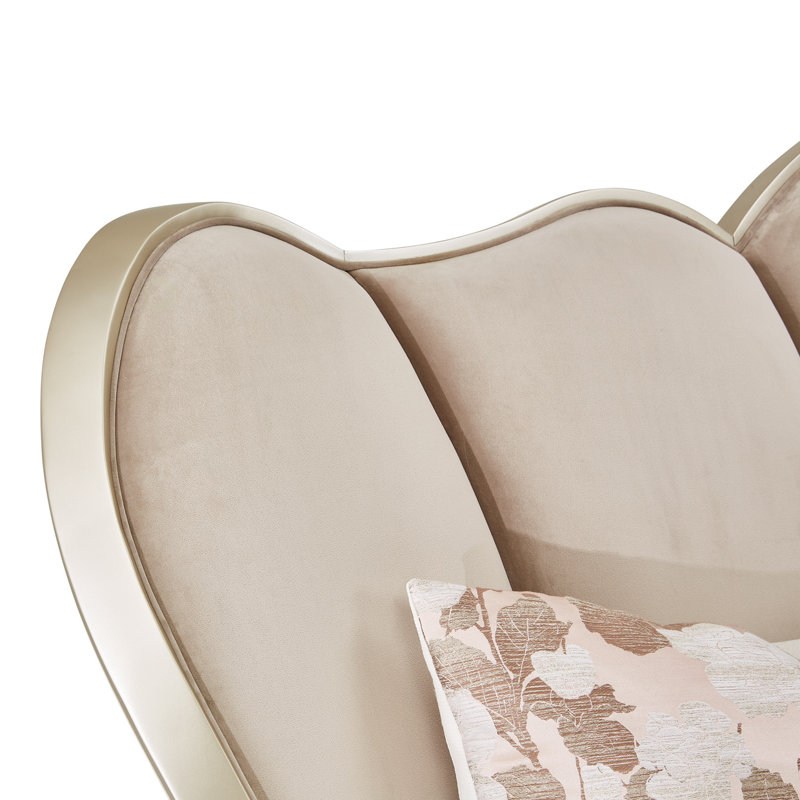 Villa Cherie Velvet Channel Tufted Eastern King Bed