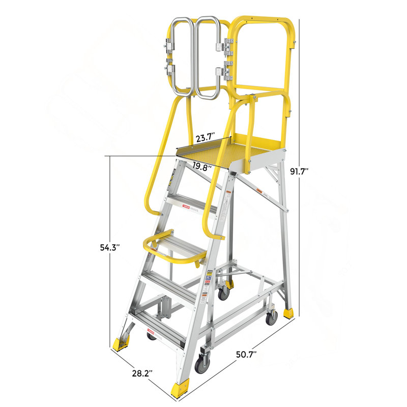 Échelle plateforme en aluminium à 5 marches 375 lb